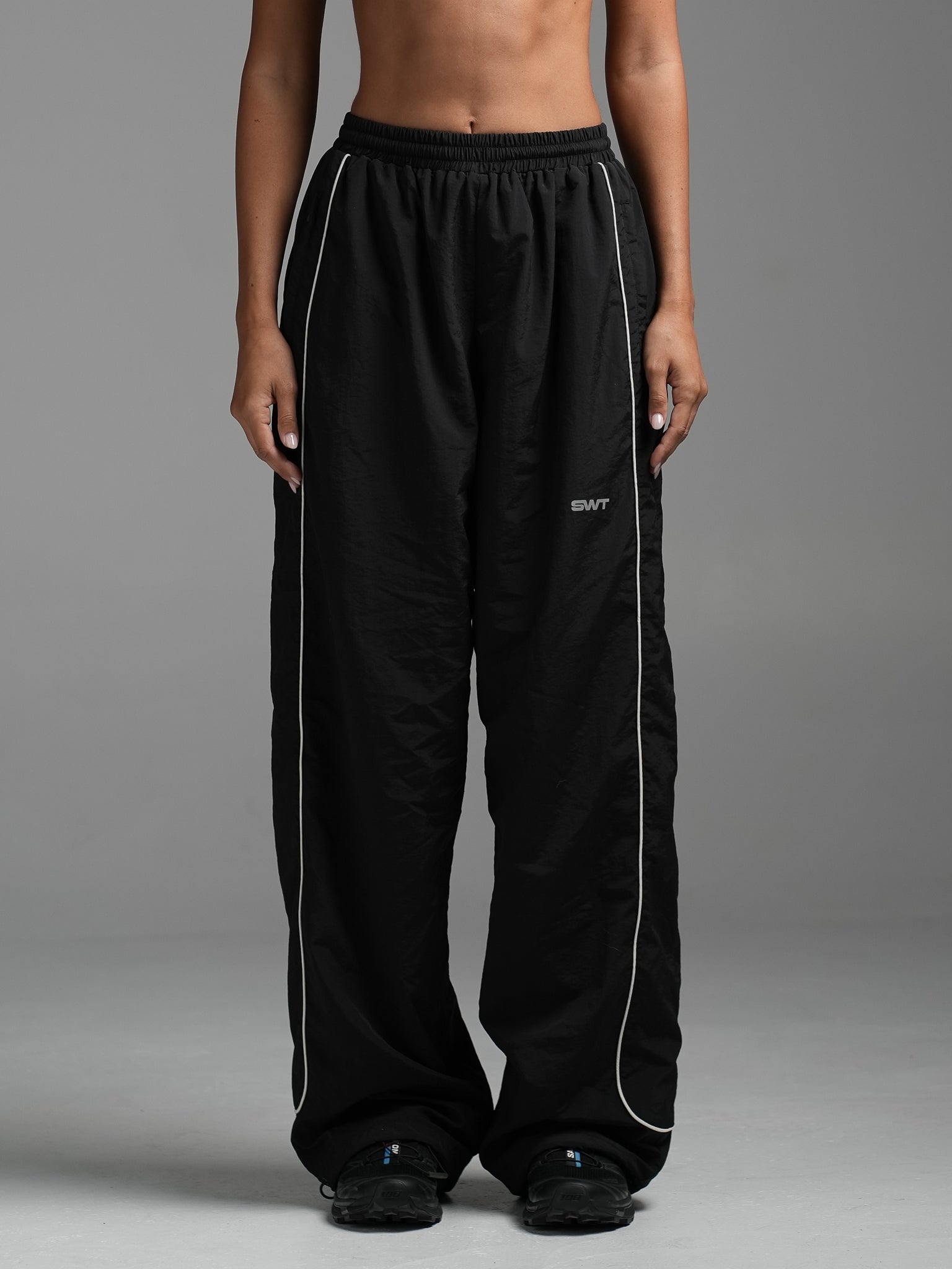Black Oversized Track Pants | SWT Active