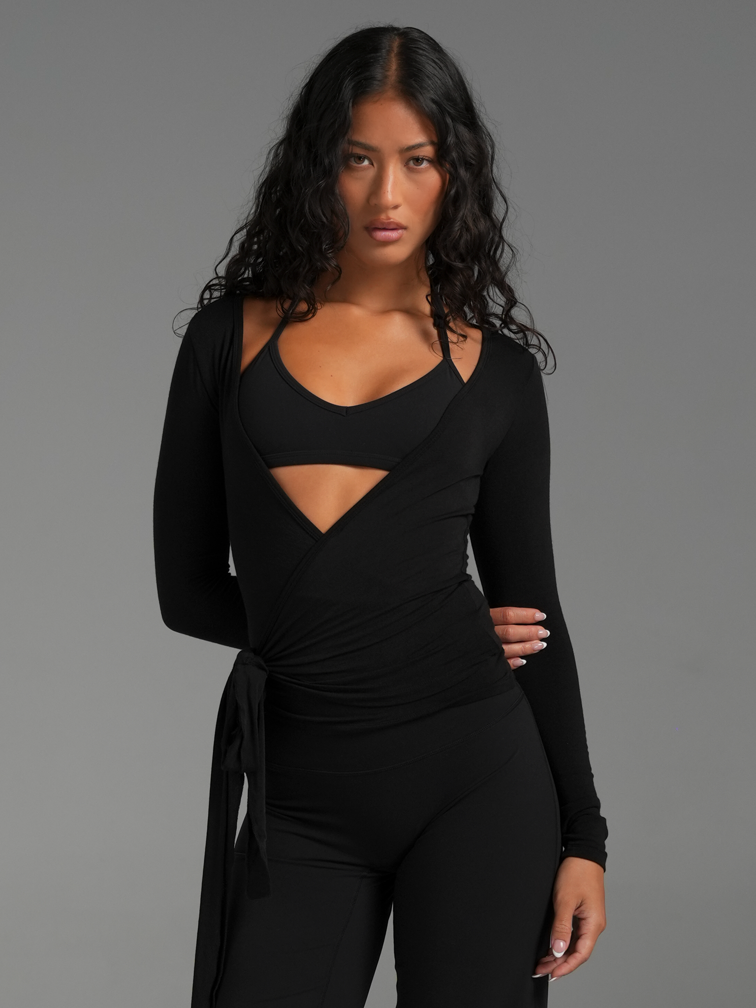 melt the lady wrap laceup tops black wrap laceup tops black melt the