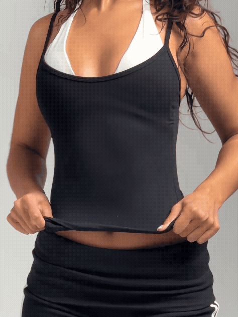 Black/White FLX Layered Halter Tank | SWT Active Black/White FLX Layered Halter Tank | SWT Active