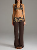 FLX Foldover Wide Leg Bottoms Bittersweet/Camo