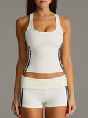 FLX Stripe Active Tank Ivory/Bittersweet