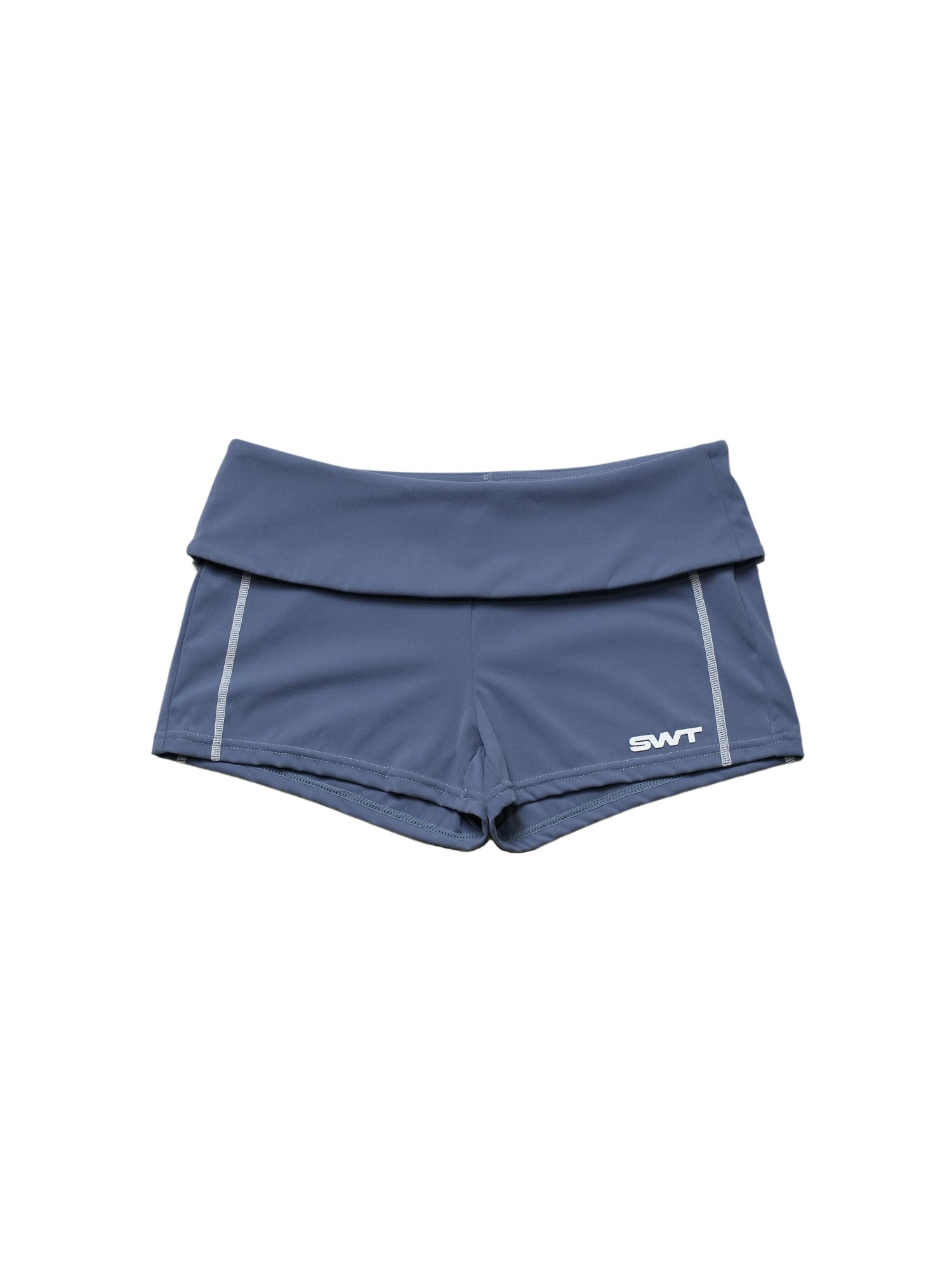 Indigo Foldover Hot Shorts | SWT Active