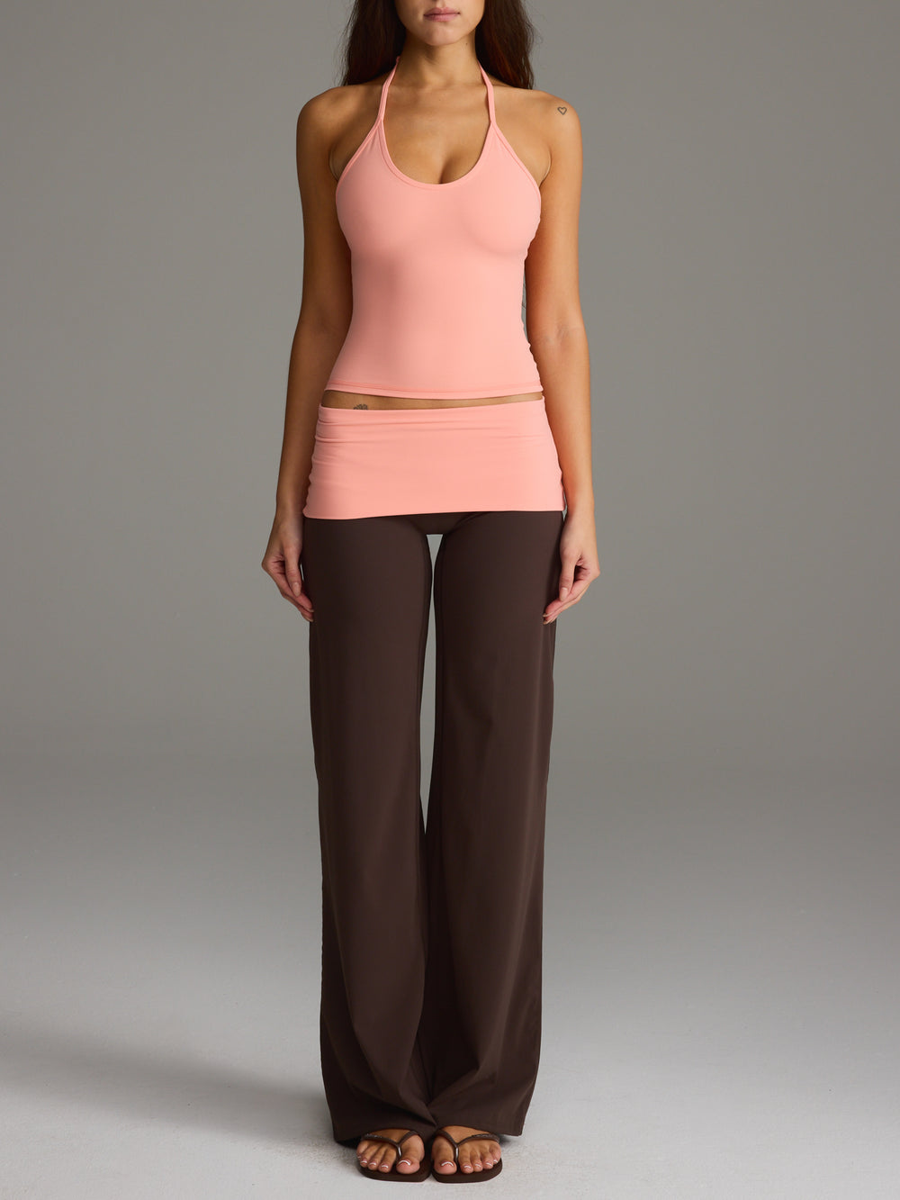 FLX Foldover Wide Leg Bottoms Bittersweet/Peach