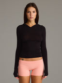 Long Sleeve T-Shirt Hoodie Black