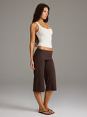 FLX Foldover Wide Leg Capris Bittersweet