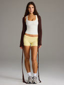 Longline Wrap Top Chocolate