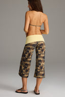 FLX Foldover Wide Leg Capris Camo/Vanilla