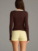 Longline Wrap Top Chocolate
