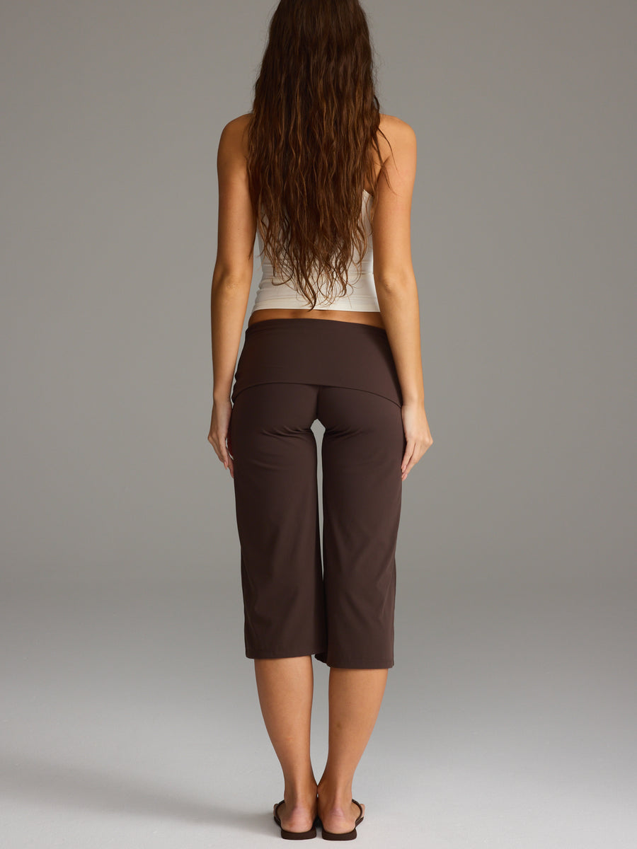 FLX Foldover Wide Leg Capris Bittersweet