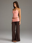 FLX Foldover Wide Leg Bottoms Bittersweet/Peach