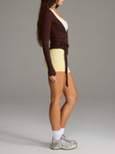 Longline Wrap Top Chocolate