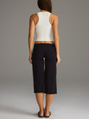 FLX Foldover Wide Leg Capris Black