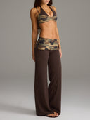 FLX Layered Halter Bra Bittersweet/Camo