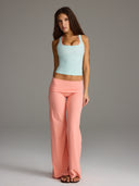 FLX Foldover Wide Leg Bottoms Peach