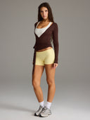 Longline Wrap Top Chocolate