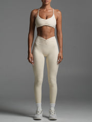 Base Ruche Leggings Almond