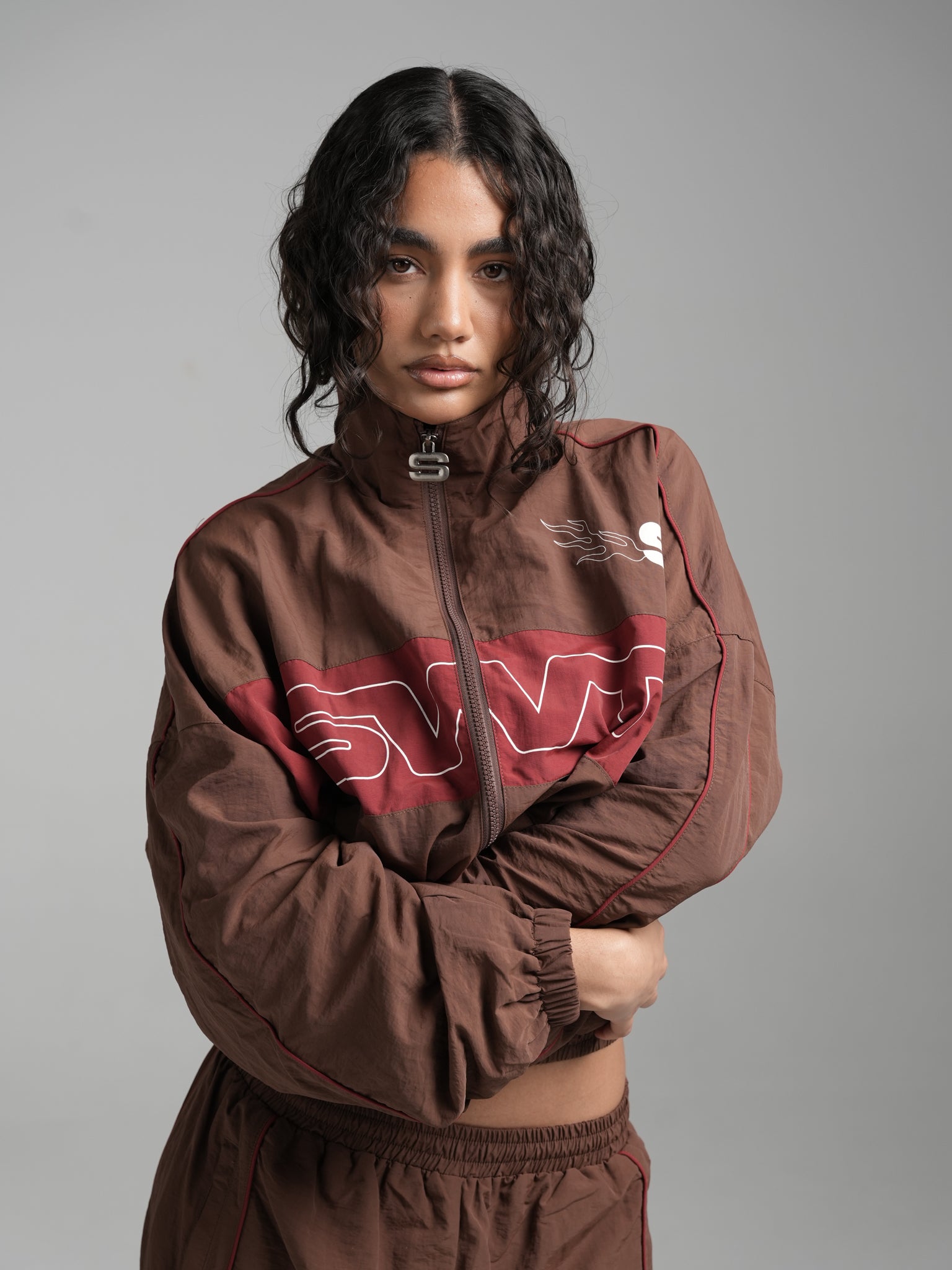 Tobacco Oversized Track Jacket | SWT Active