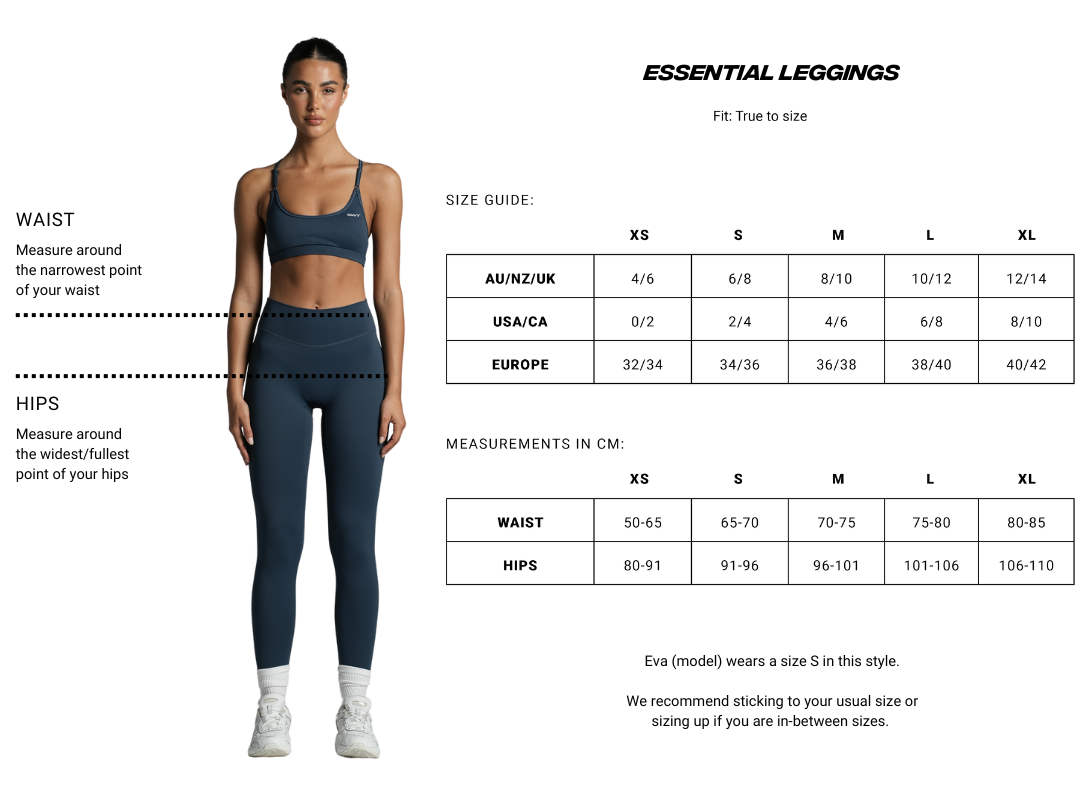 Base Essential Leggings | Full Length Cobalt