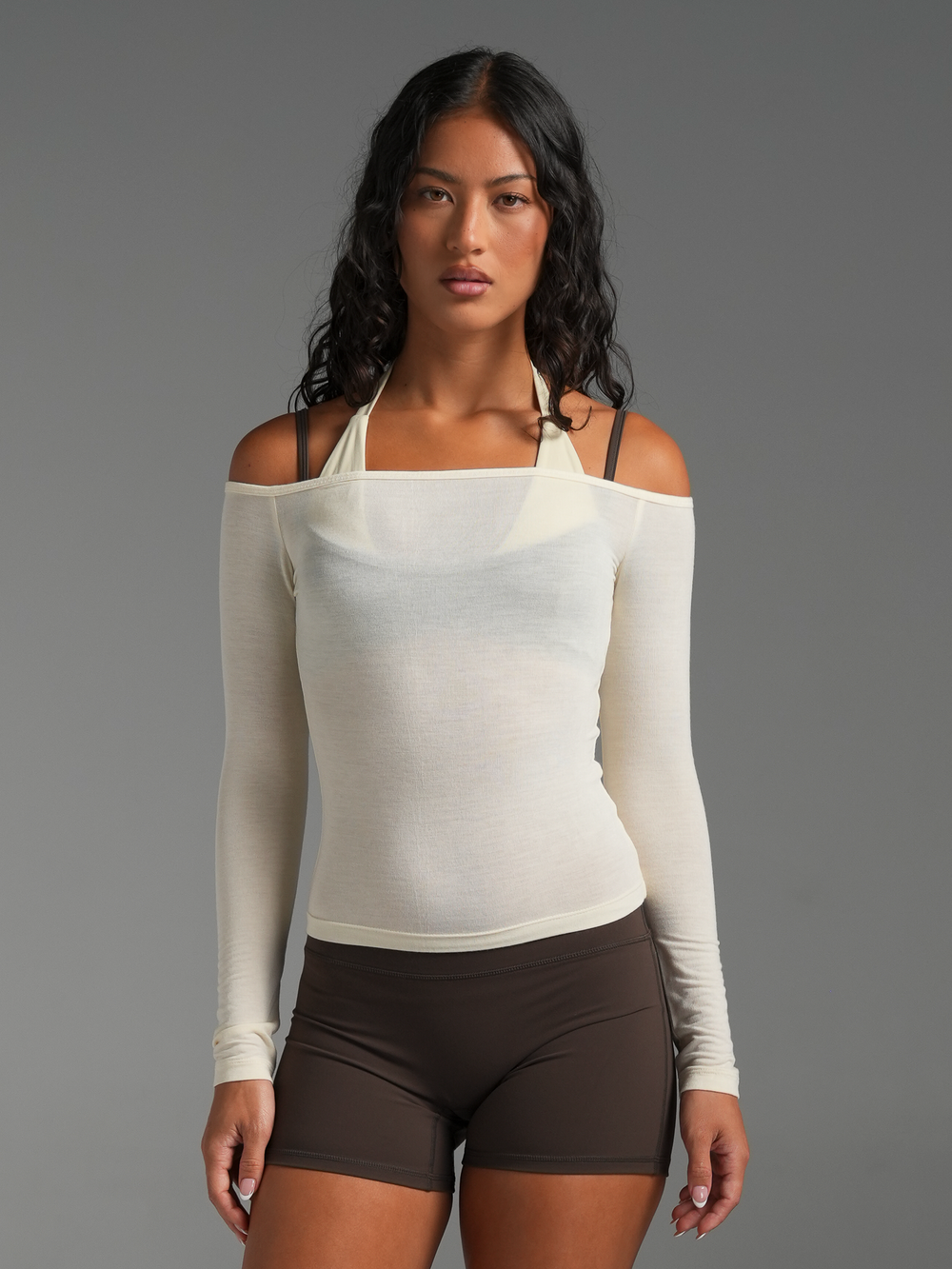 Off Shoulder Long Sleeve Off White