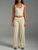 FLX Foldover Wide Leg Bottoms Off White