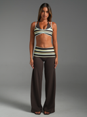FLX Foldover Wide Leg Bottoms Bittersweet/Paradise Stripe