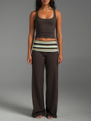 FLX Foldover Wide Leg Bottoms Bittersweet/Paradise Stripe