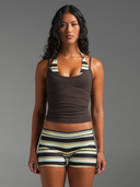 FLX Layered Halter Tank Bittersweet Paradise/Stripe