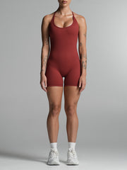 Base Backless Bodysuit Cherry