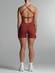 Base Backless Bodysuit Cherry