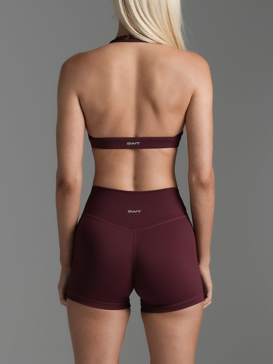 Base Backless Halter Bra Cherry Cola