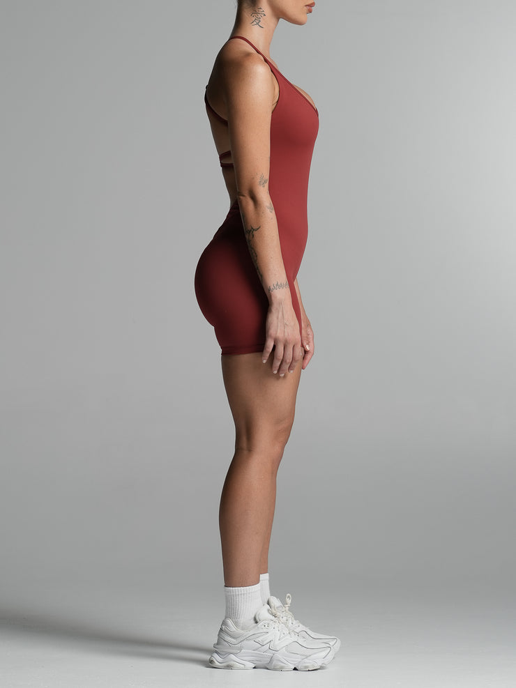 Base Backless Bodysuit Cherry