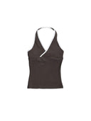 FLX Contrast Crossover Halter Tank Bittersweet/White