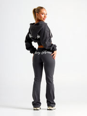 Shawty Spell Out Cropped Jacket#colour_charcoal