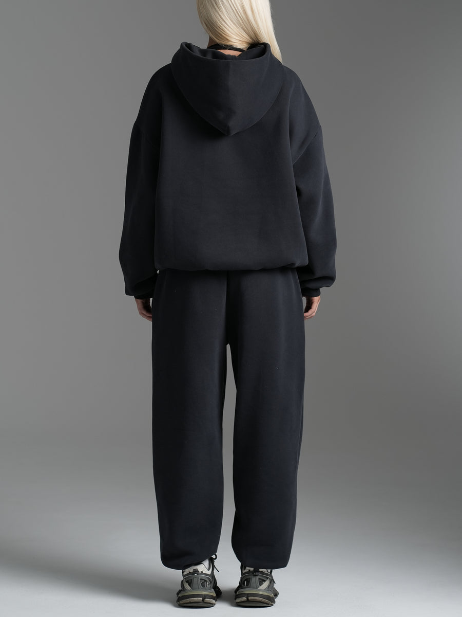 Oversized Fleece Hoodie Muted Black