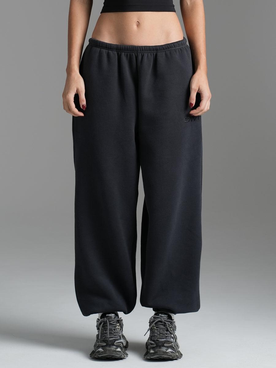 Oversized Fleece Trackpants Muted Black