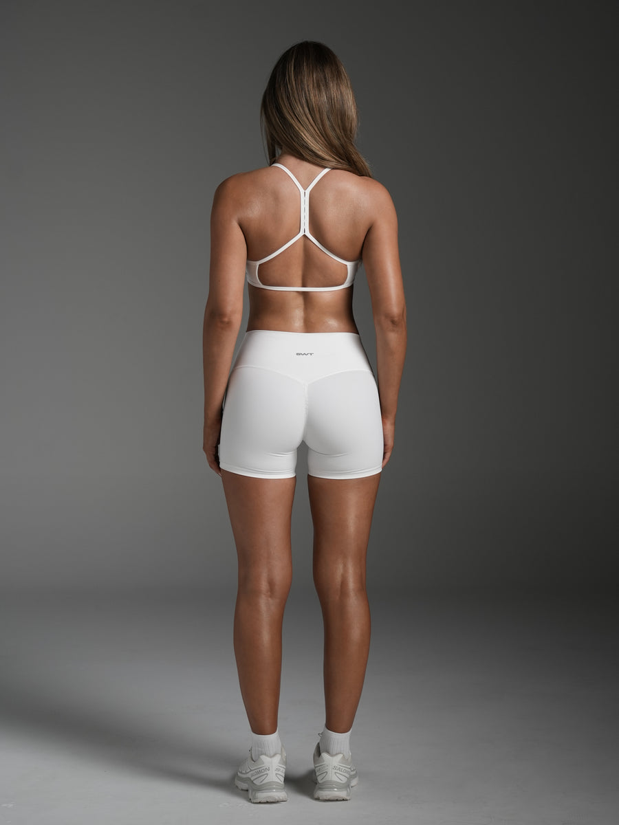 FLX Invisible Scrunch Shorts 4" White