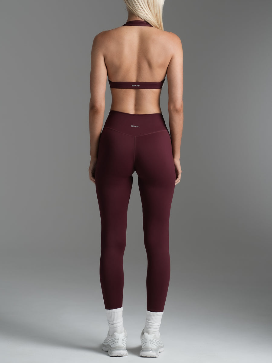 Base Essential Leggings | Full Length Cherry Cola