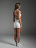 FLX Open Back Racer Bra White