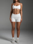 FLX Invisible Scrunch Shorts 4" White