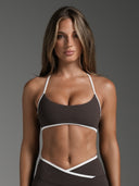 FLX Contrast Open Back Racer Bra Bittersweet/White