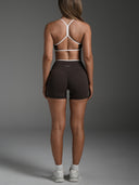 FLX Contrast Open Back Racer Bra Bittersweet/White