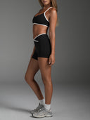 FLX Contrast Open Back Racer Bra Black/White