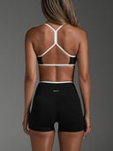 FLX Contrast Open Back Racer Bra Black/White