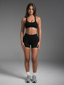 FLX Invisible Scrunch Shorts 4" Black