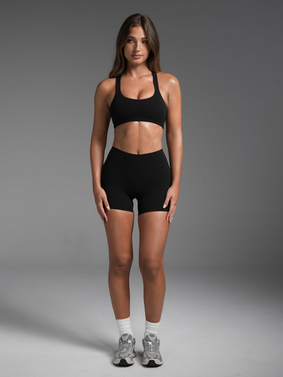 FLX Invisible Scrunch Shorts 4" Black