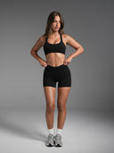 FLX Invisible Scrunch Shorts 4" Black