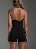 FLX Contrast Crossover Halter Tank Black/White