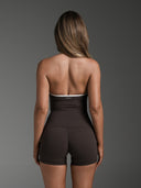 FLX Contrast Crossover Halter Tank Bittersweet/White