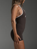 FLX Contrast Crossover Halter Tank Bittersweet/White