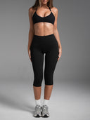 FLX Invisible Scrunch Capris Black